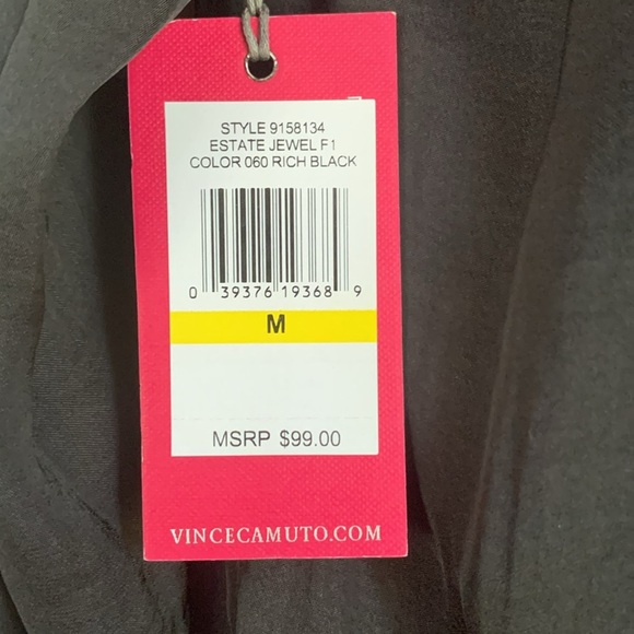 {Vince Camuto} Black Embellished Long Sleeve Blouse - Picture 6 of 6